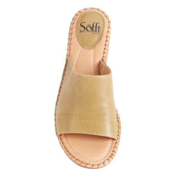 NEW Sofft Nalanie Slide Sandals - Leather For Women Green 253 - Picture 3 of 5